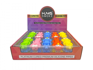 HUNKS SMOKE SILICONE GLOOMY HAND PIPE 20CT