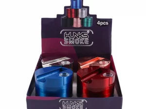 HUNKS SMOKE PREMIUM ALUMINIUM GRINDER WITH PIPE GT-156BB 4CT