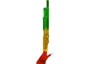 HUNKS SMOKE SHOTGUN BONG W/ STAND RASTA COLOR