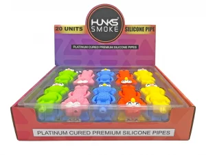 HUNKS SMOKE SILICONE GLOOMY HAND PIPE 20CT