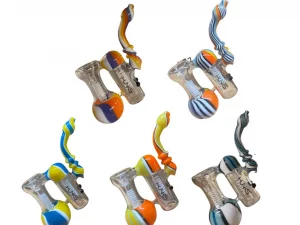 HUNKS SMOKE DUAL CHAMBER GLASS BUBBLER