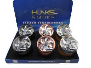 HUNKS SMOKE PREMIUM GRINDERS WITH HANDLE 6CT GT-239BA LMX-606