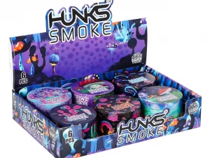 HUNKS SMOKE PREMIUM METAL MUSHROOM GRINDER 6CT PH-6918
