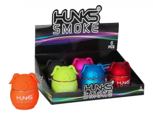 HUNKS SMOKE PREMIUM METAL PIG GRINDER 6CT PH-6396