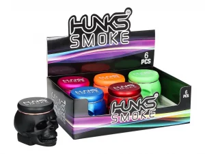 HUNKS SMOKE PREMIUM METAL SKULL GRINDER 6CT PHB-009