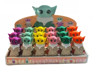 HUNKS SMOKE SILICONE BABY YODA HAND PIPE 18CT GT-079JB