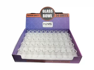 HUNKS SMOKE CLEAR GLASS BOWLS 14MM - 50CT